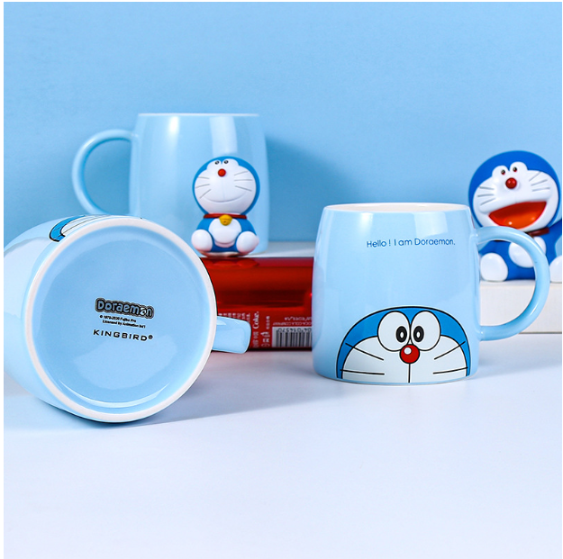 Cốc Gốm Uống Nước, Pha Sữa  Hình Doraemon Siêu Đáng Yêu, Giúp Con Ăn Uống Thích Thú, Ngon Miệng, Quà Tặng Cho Bé
