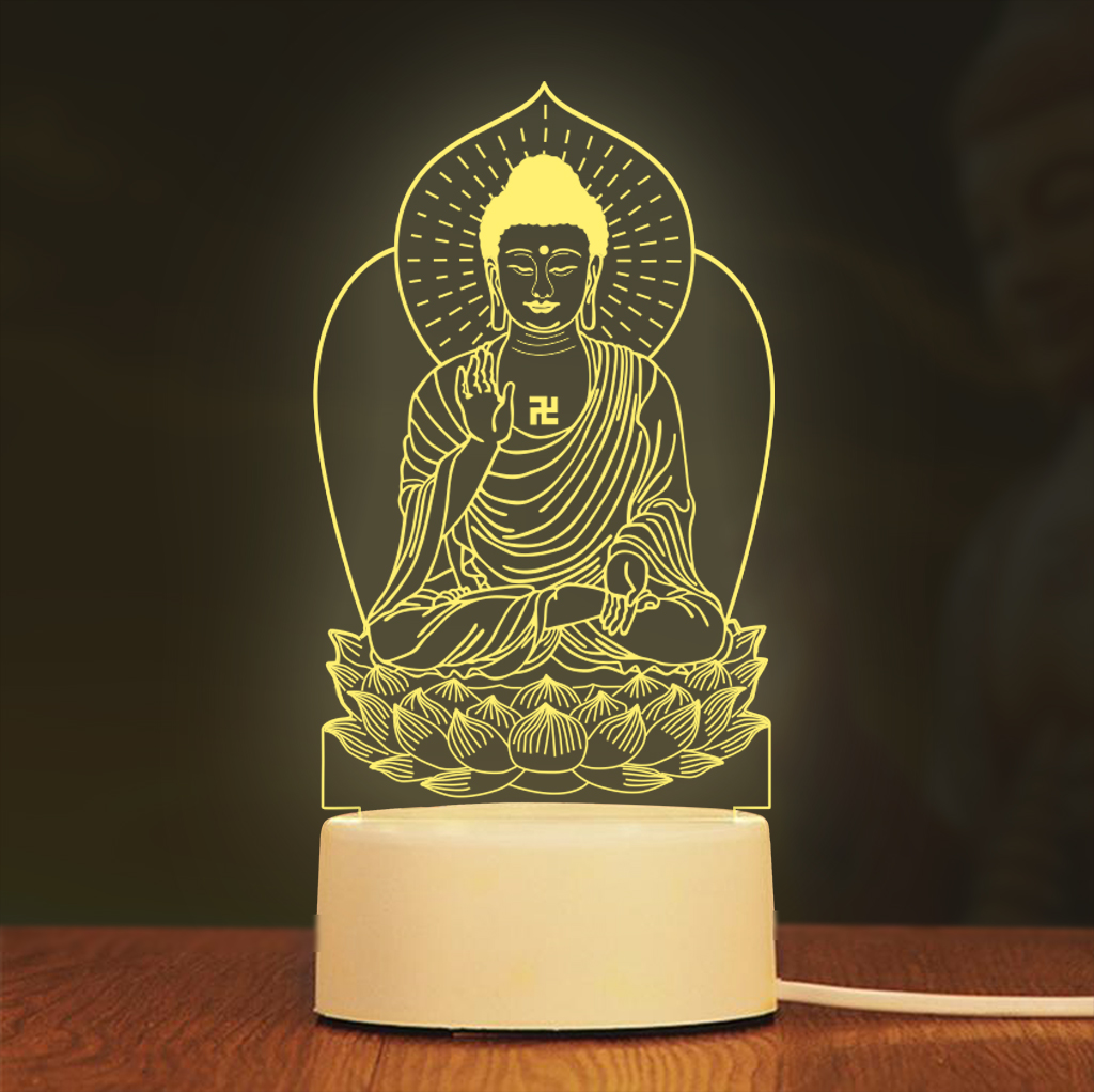 LED 3D figure Amitabha Buddha decoration room