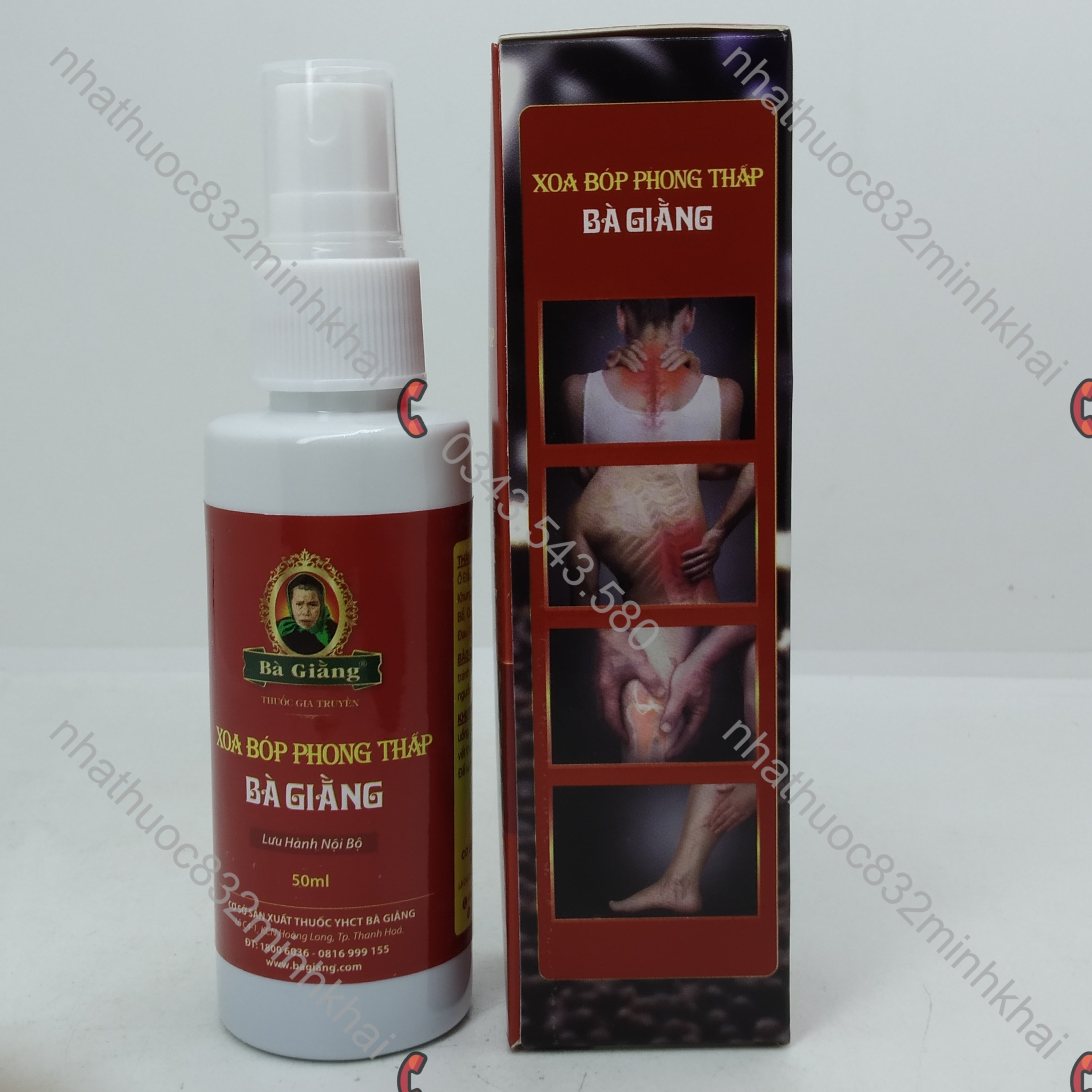 Xịt xoa bóp phong thấp Bà Giằng chai 50ml