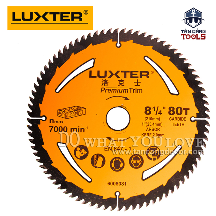 Lưỡi cưa gỗ hợp kim 210 x 25.4 mm x 80t luxter 6008081