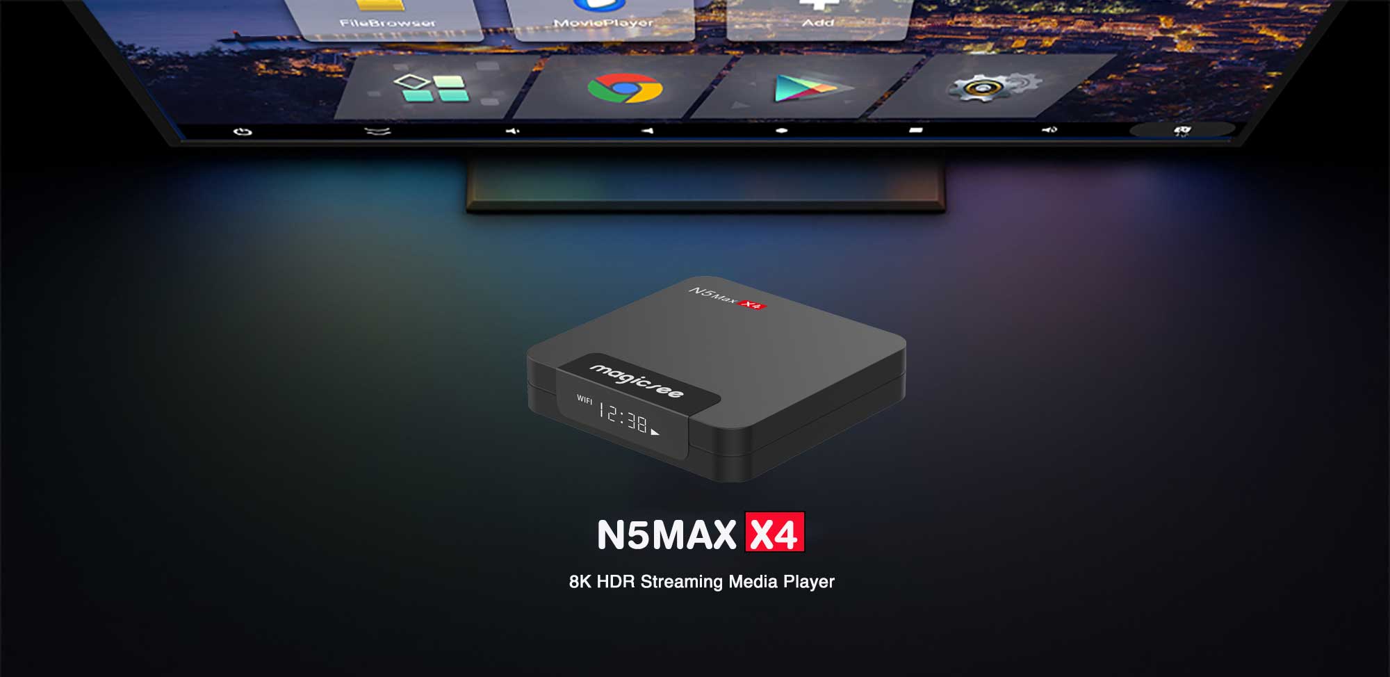 Android tivi box Magicsee N5 max X4 chip S905X4 , Android 11 , Ram 4GB , bộ nhớ 32GB , phiên bản 2022