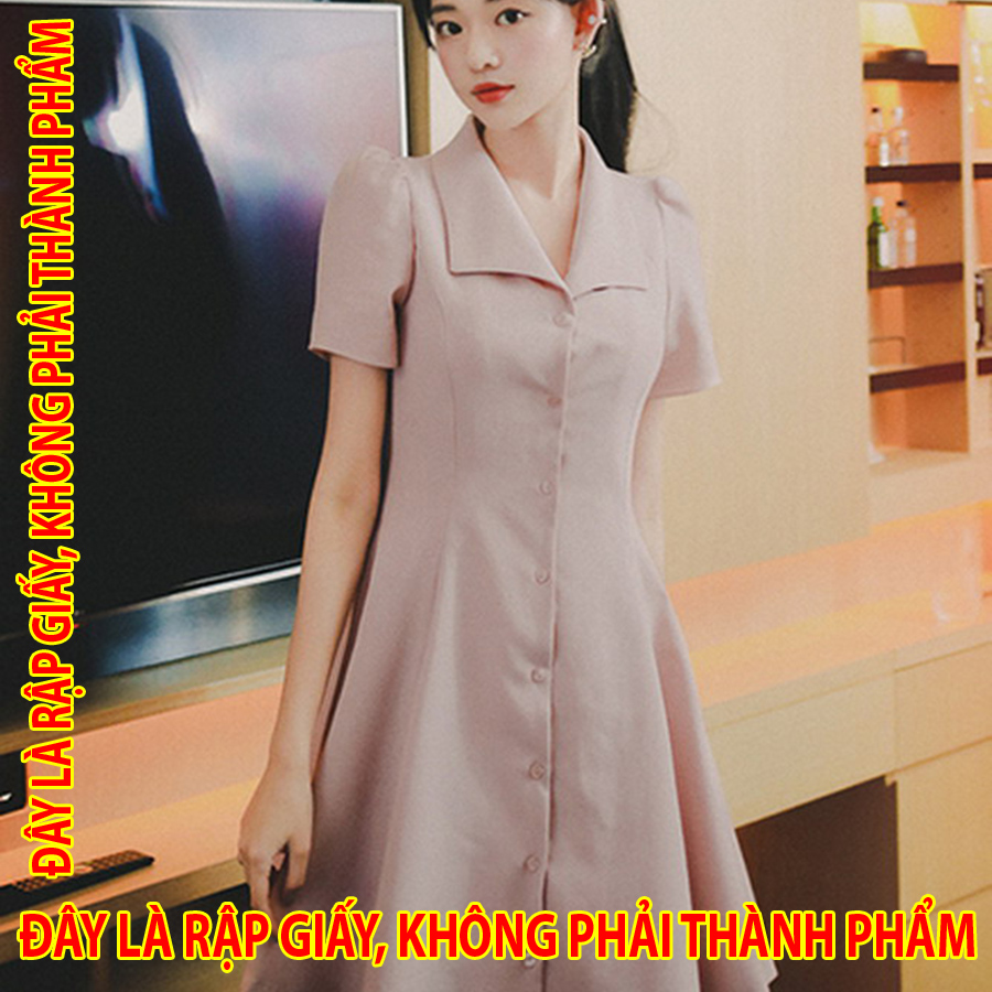 Rập giấy 30006 - đầm 8 mảnh - cổ liền