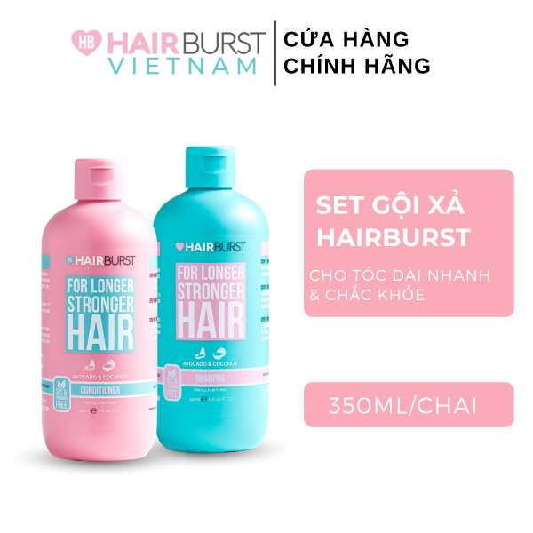 Set gội xả HAIRBURST kích thích tóc mọc dài hơn chắc khỏe hơn 350ml/chai