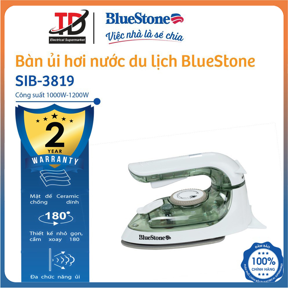 Bàn ủi hơi nước mini BlueStone SIB-3819 (1200W) - thiết kế nhỏ gọn, dễ dàng mang theo và cất giữ