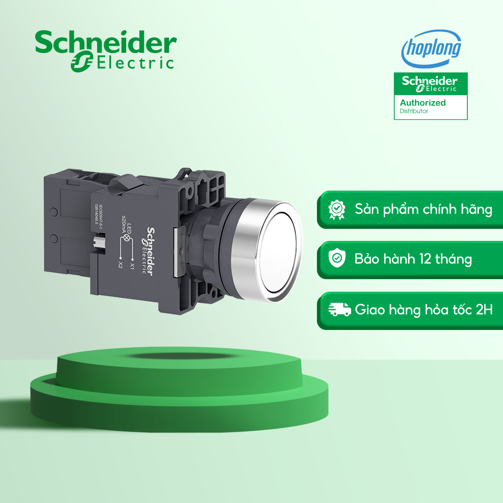 Nút nhấn XA2EW31M1 Schneider - Phi 22 - 220-240VAC