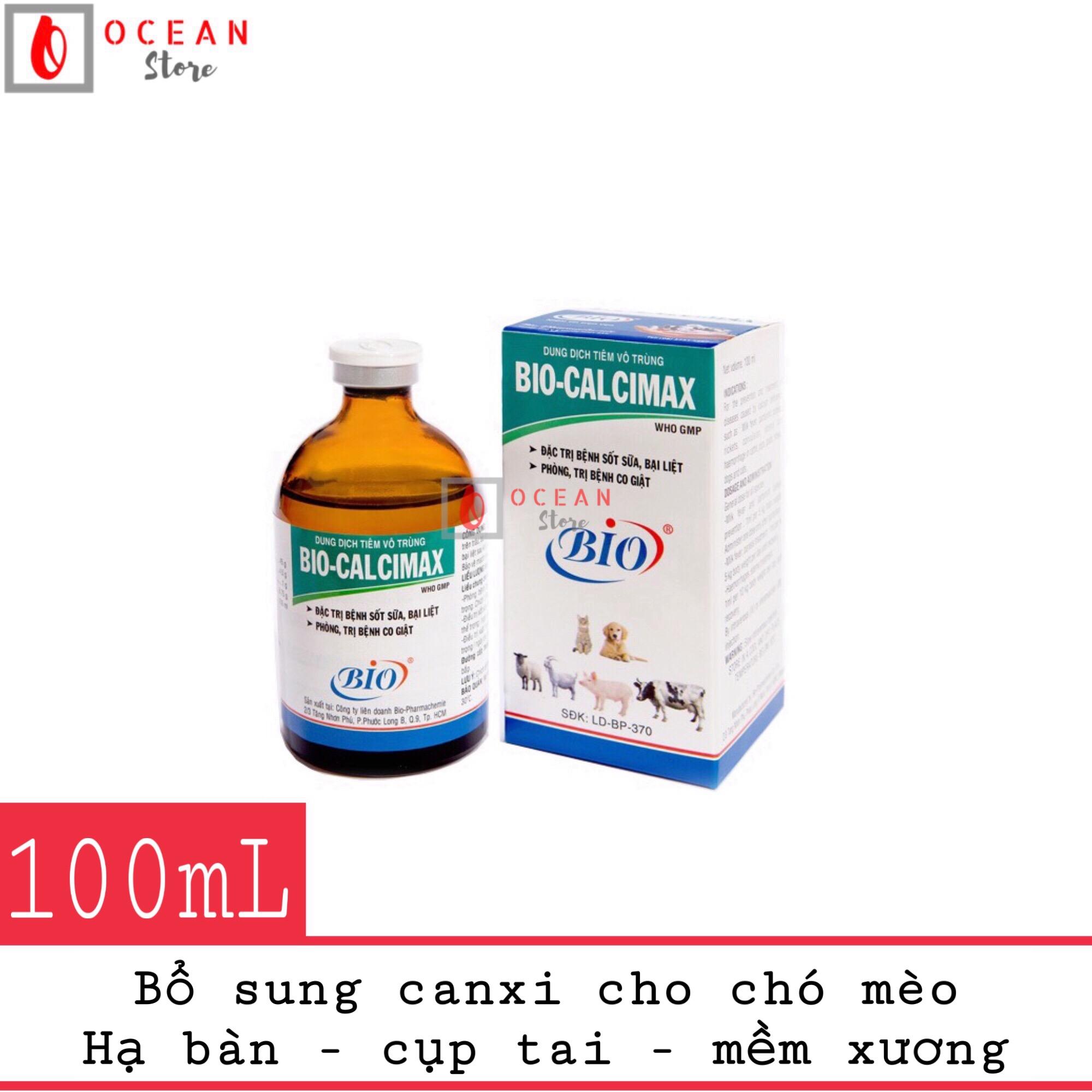 Thuốc tiêm bổ sung calci cho chó mèo han bàn, cụp tai, mềm xương - Bio Calcimax 100ml