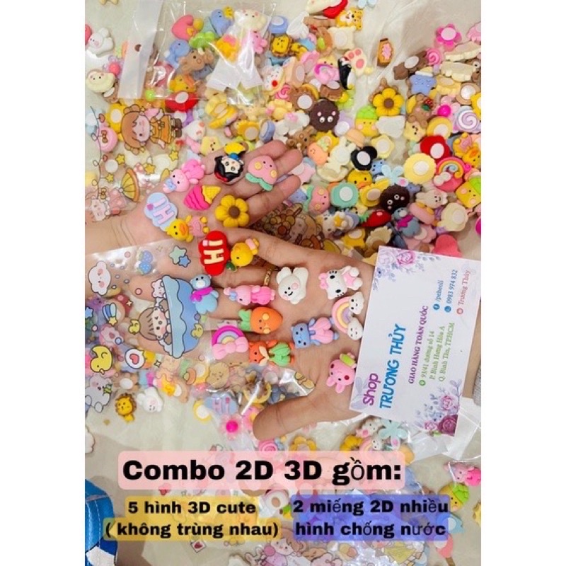 combo hình dán 2D và 3D hình dán nổi dán bình nước cute ( sản phẩm là hình dán bình nước không có bình nước)