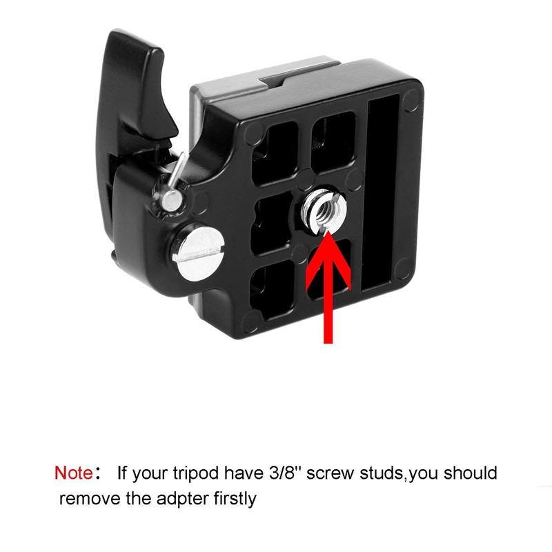 Black Camera 323 Quick Release Plate with Special Adapter (200PL-14) Compatible with Manfrotto 323 Tripod Monopod DSLR Cameras(New Version)
