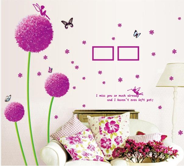 Decal dán tường Cẩm tú cầu tím- H31-vivadecal