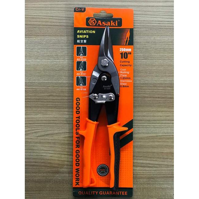 Kéo cắt tôn thẳng Asaki AK-335 C2-10 (Đen phối cam)