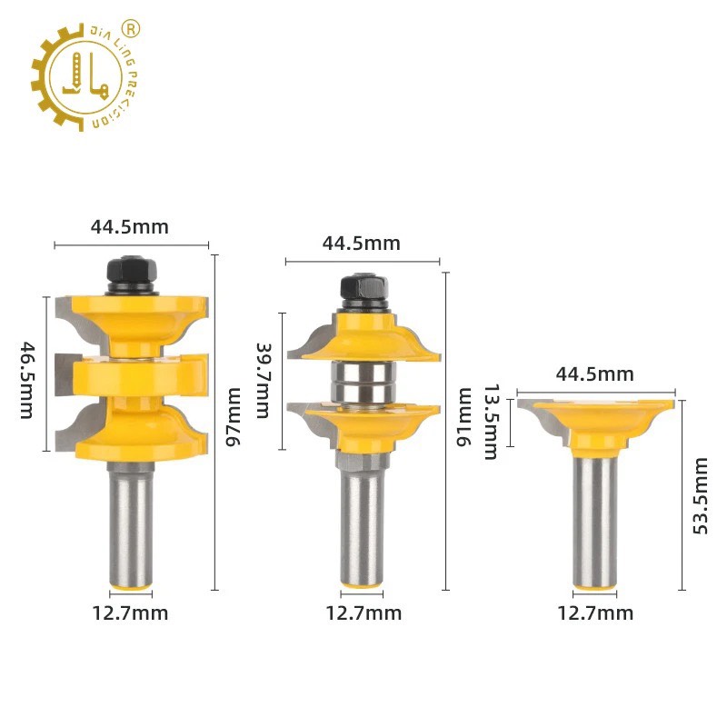Bộ mũi dao phay ghép mộng cửa cốt 12ly7