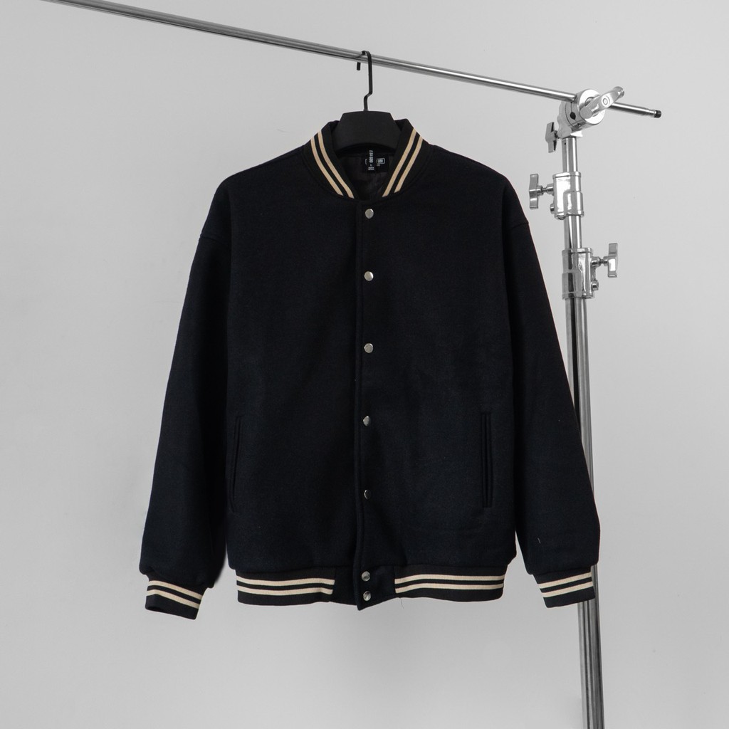 Áo bomber varsity jacket The Bad God chất dạ 100% dày dặn