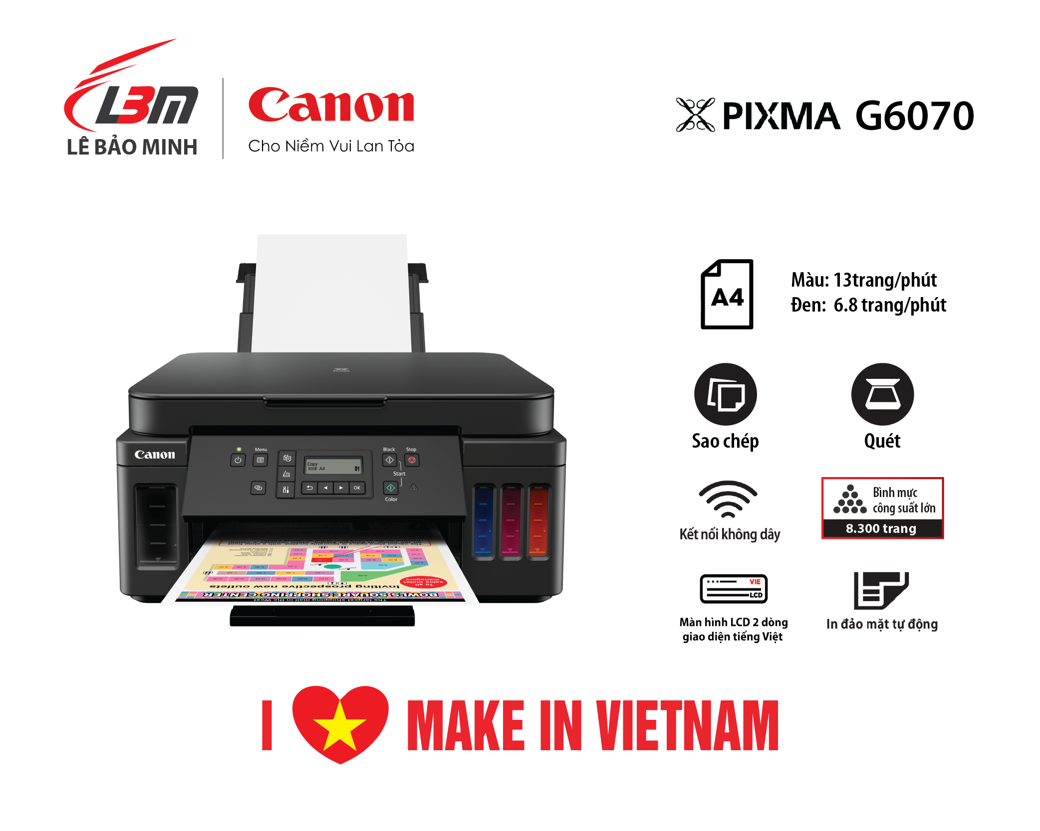 MÁY IN PHUN LIÊN TỤC CANON G6070 ĐA NĂNG