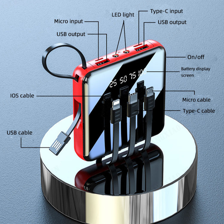 4-cable 20000 mini power bank