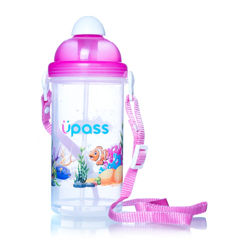 Bình uống nước cho bé đi học Upass cá 420ml