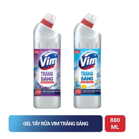 [HCM]Gel tẩy rửa bồn cầu & nhà tắm VIM trắng sáng (880ml)