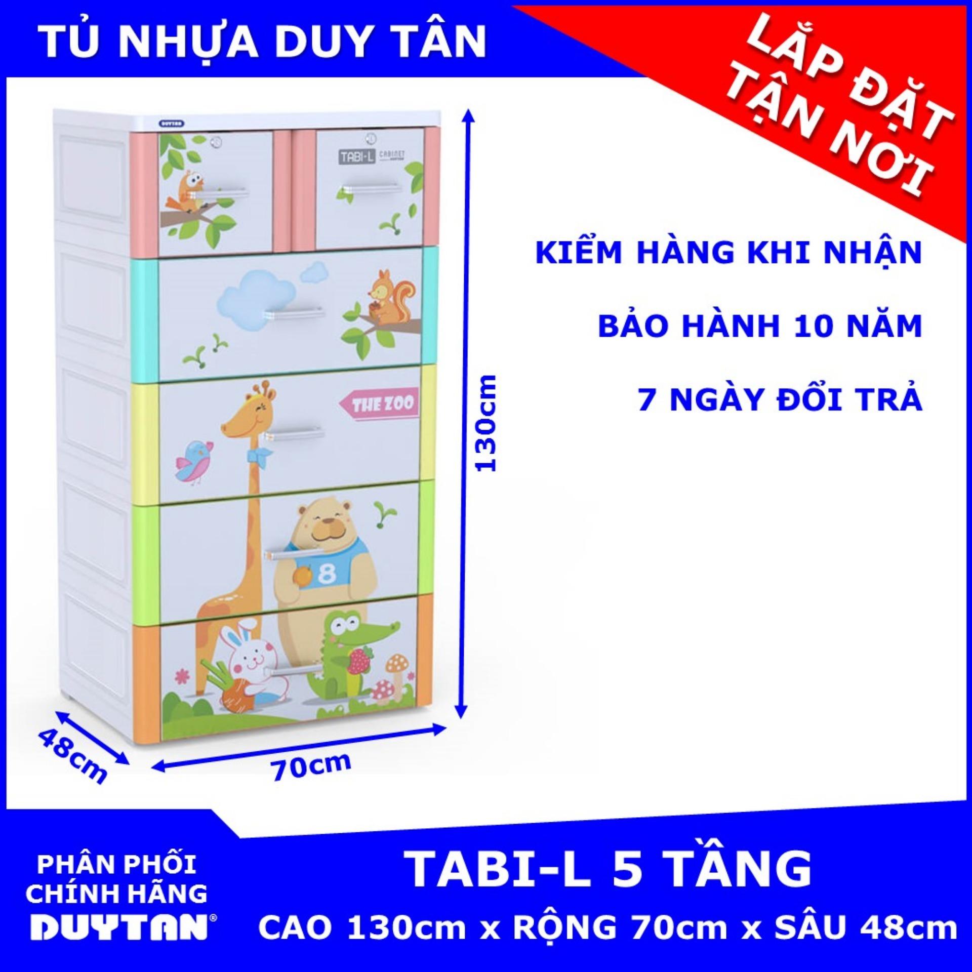 Tủ nhựa cao cấp Duy Tân TABI-L 5 tầng (Đa Sắc Vườn Thú)