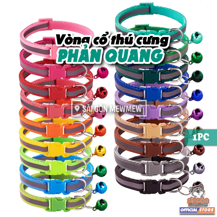 Vòng Cổ Phản Quang Cho Mèo, Chó Nhỏ - Dễ Tìm Thú Cưng