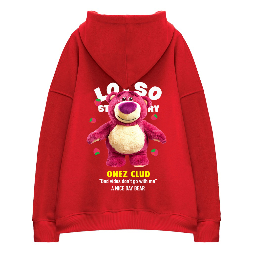 Áo Hoodie Gấu Dâu Lotso Local Brand Form Rộng Onez Màu Hồng Nỉ Bông Hàn  Quốc Đẹp ,Mềm Mịn Có Mũ 2 Lớp Dày | Lazada.Vn