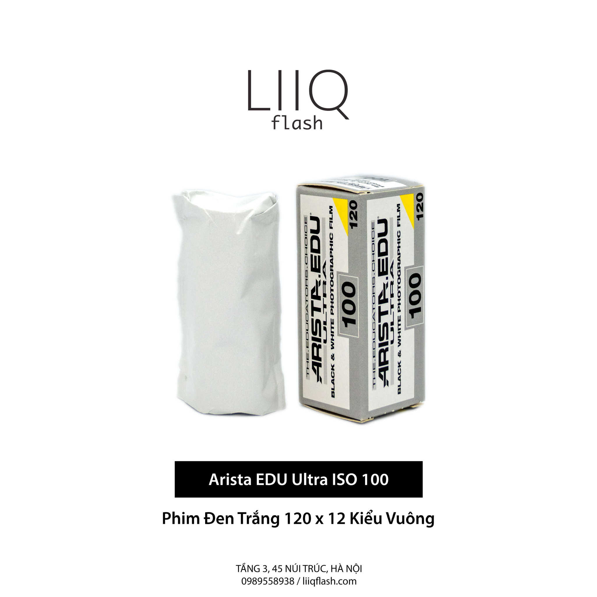 Phim Arista EDU Ultra ISO 100, Đen Trắng B&W, 120 x 12 Kiểu Vuông