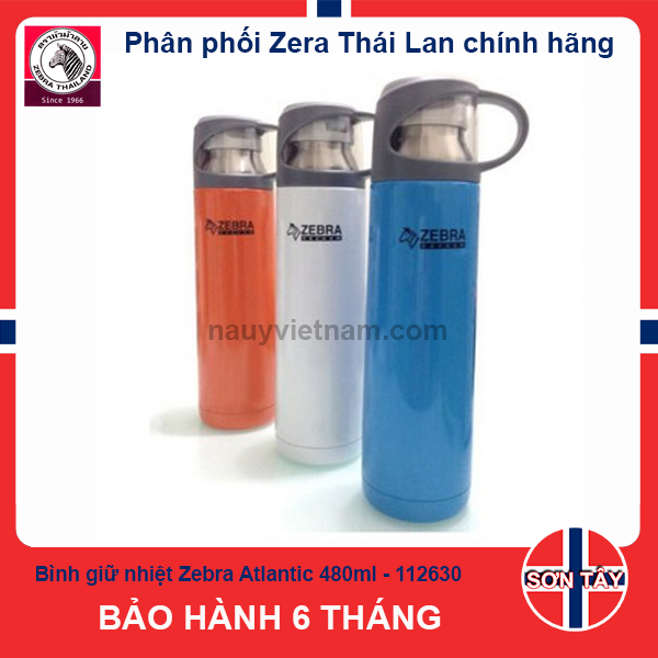 [ ZEBRA THÁI LAN ] BÌNH GIỮ NHIỆT ATLANTIC 480ML - 112630, INOX SUS 304