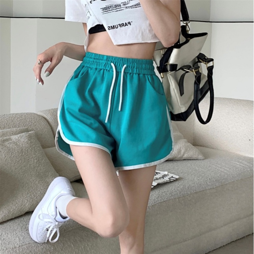 Quần đùi nữ Lưng Thun Màu Trơn cotton co giãn 4 chiều