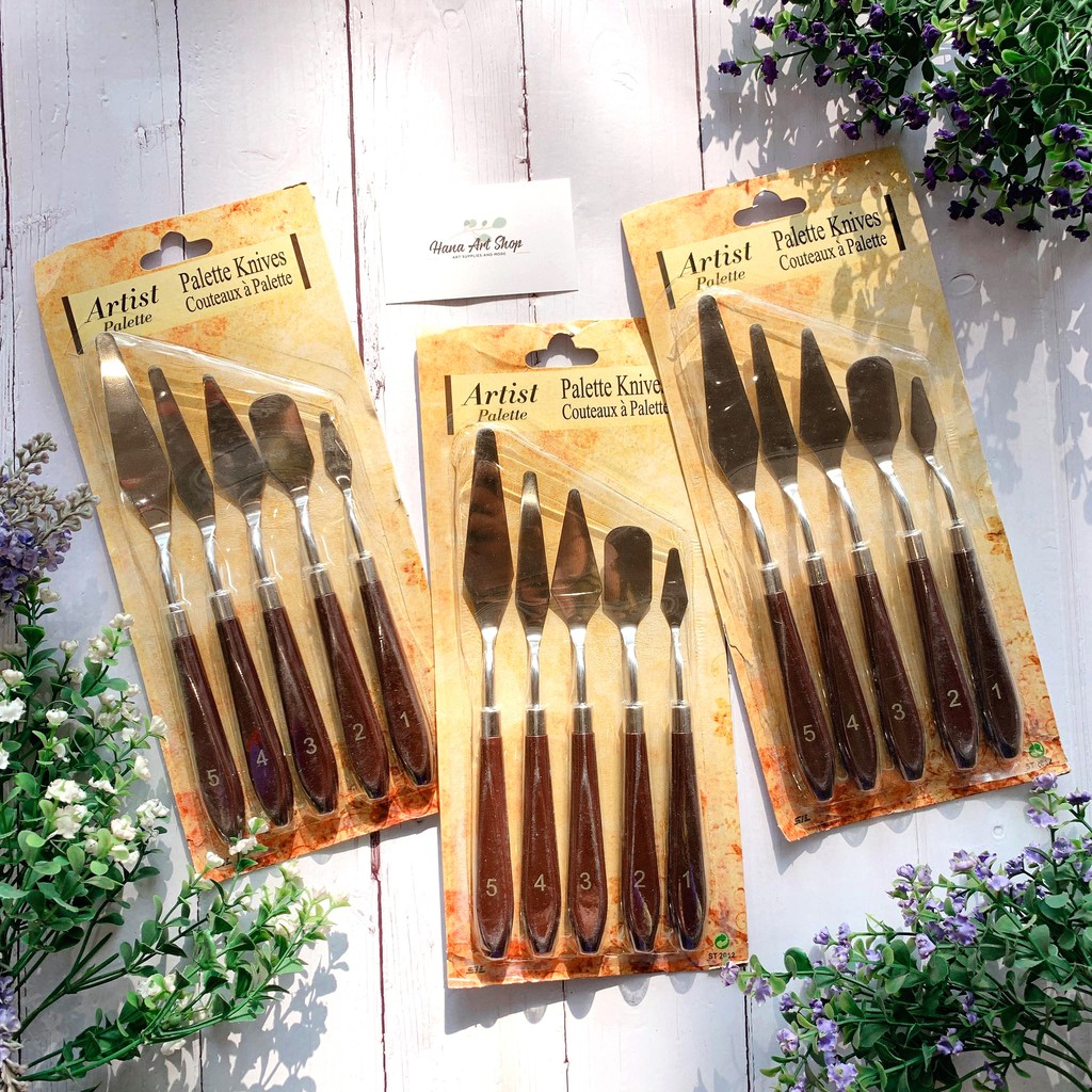Bộ Bay pha màu/ bay trộn màu 5 cây - palette knife/palette knives