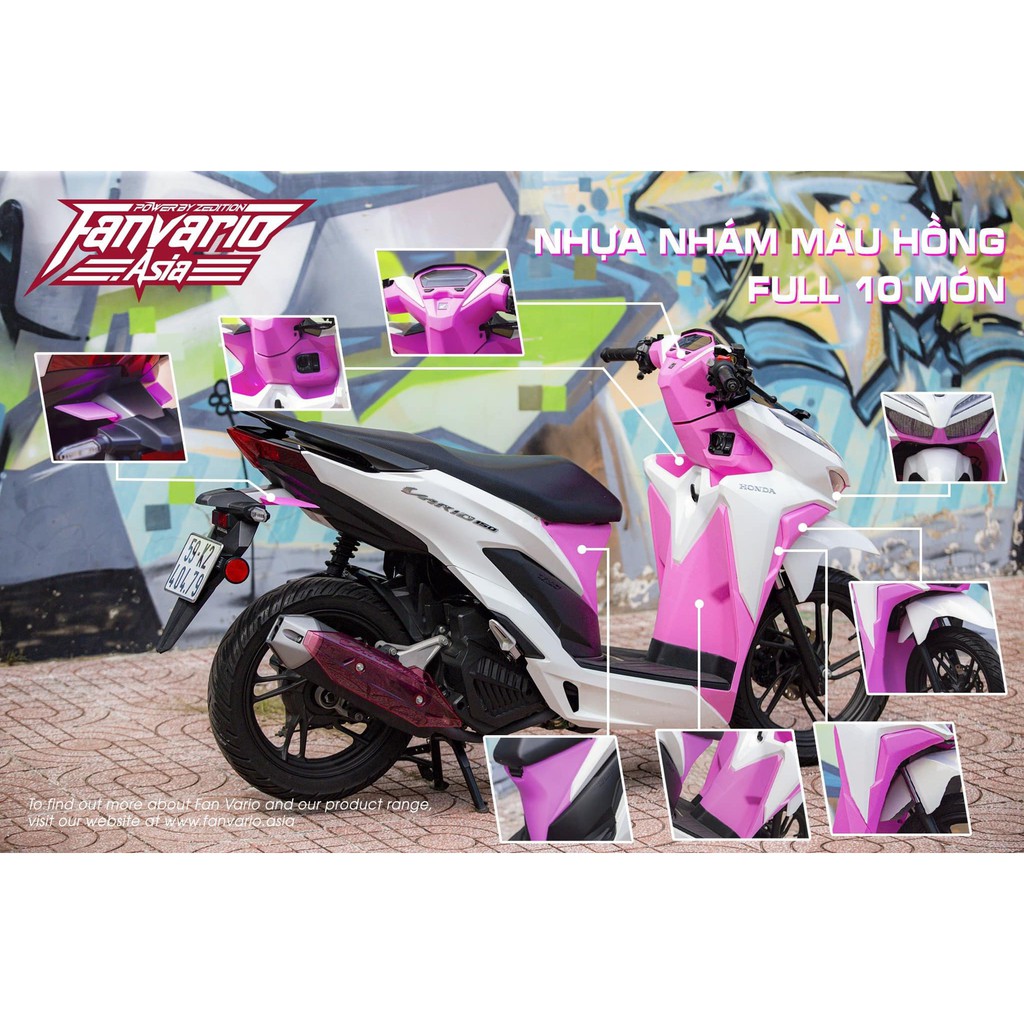 Full nhựa nhám vario click 125-150 đời từ 2018-2021, cam, hồng, đỏ, trắng, xanh ngọc, xanh dương . dochoixemay