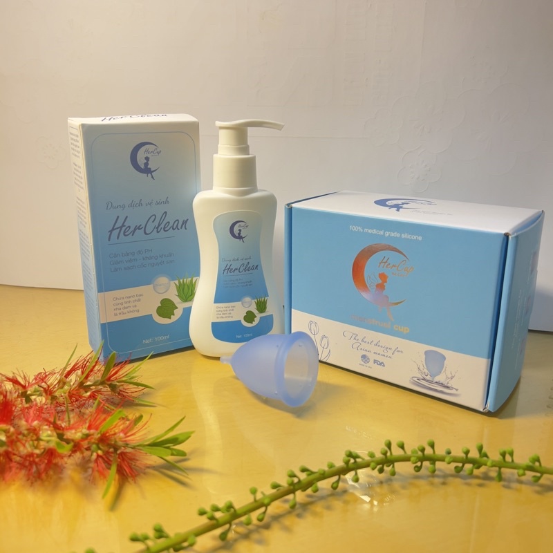 Cốc nguyệt san Hercup ( kèm đầy đủ phụ kiện)