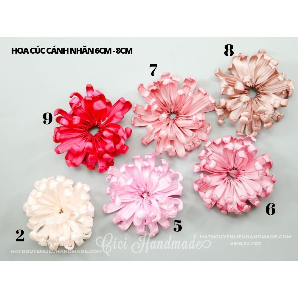 Hoa cúc lụa cánh nhăn làm handmade