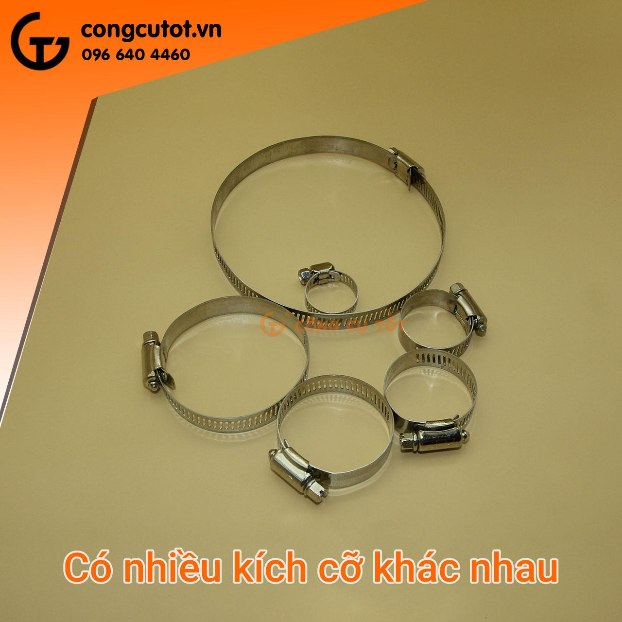 6 Cái đai xiết inox các cỡ 13-114mm