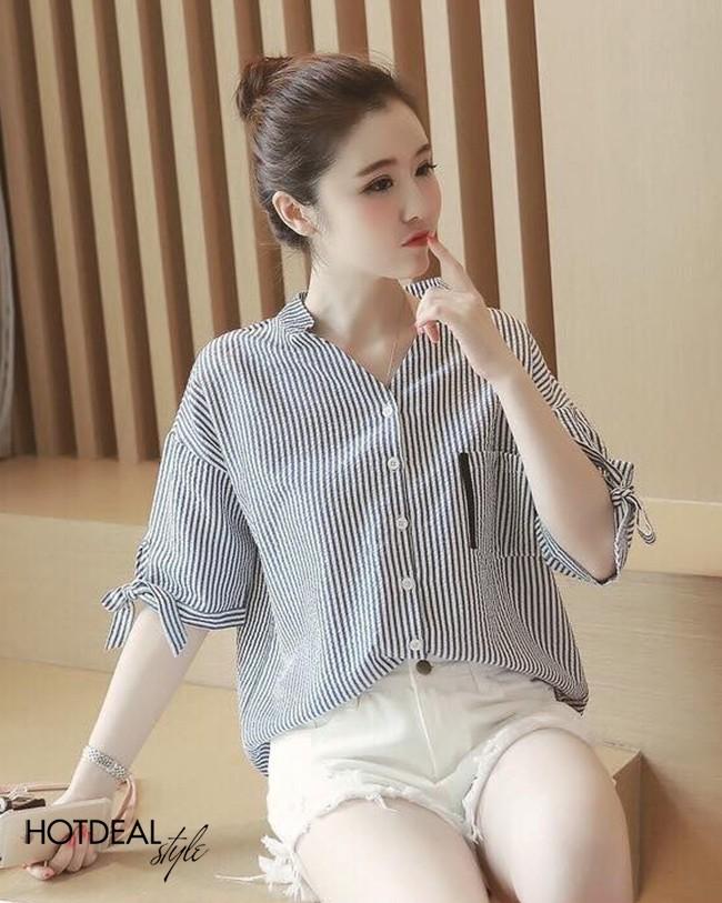 [HCM]Áo sơ mi sọc esla xinh xắn