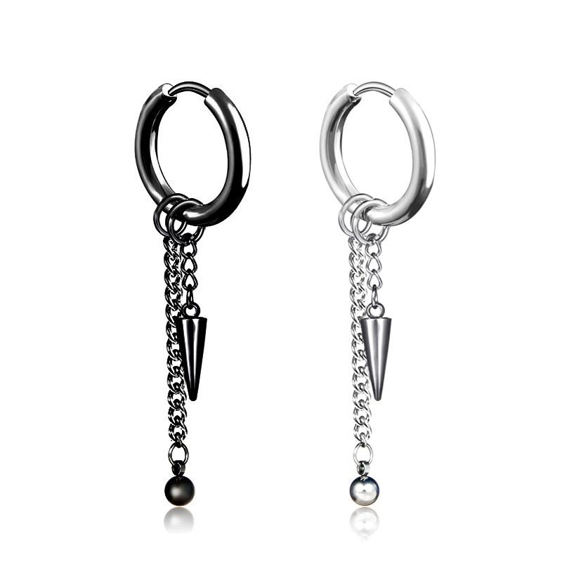 Set earring male titanium chain designs long sỏ style welding type sỏ ear hole (2 PCs)