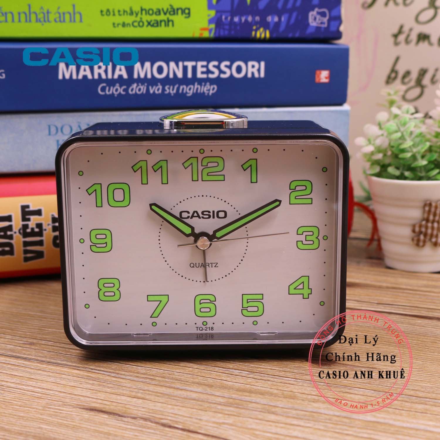 Đồng hồ để bàn Casio TQ-218-1BDF báo thức ( Kích thước 9×10.7×6 cm )