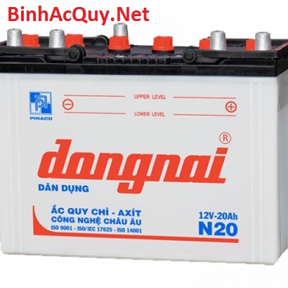 Ắc quy nước đồng nai N20 12V-20AH - chưa bao gồm axit ( hỗ trợ châm axit nội thành Sài Gòn và gửi chành đi các tỉnh )