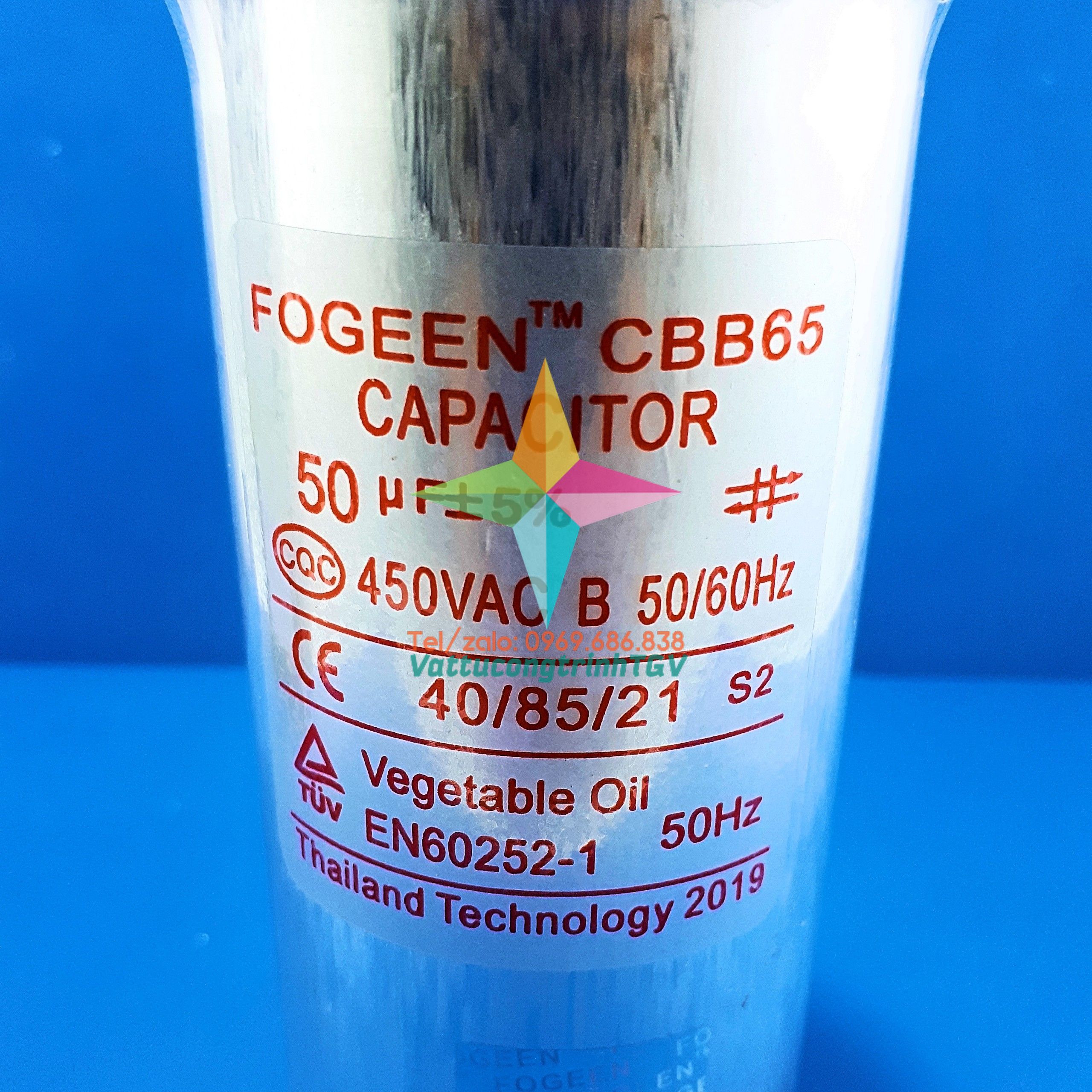 Tụ điều hòa 2 chân FOGEEN CBB65 50uF+5%