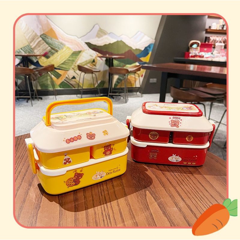 [ hàng chất lượng] Hộp Đựng Cơm Hình Cute - Hộp Đựng Cơm Trưa Văn Phòng