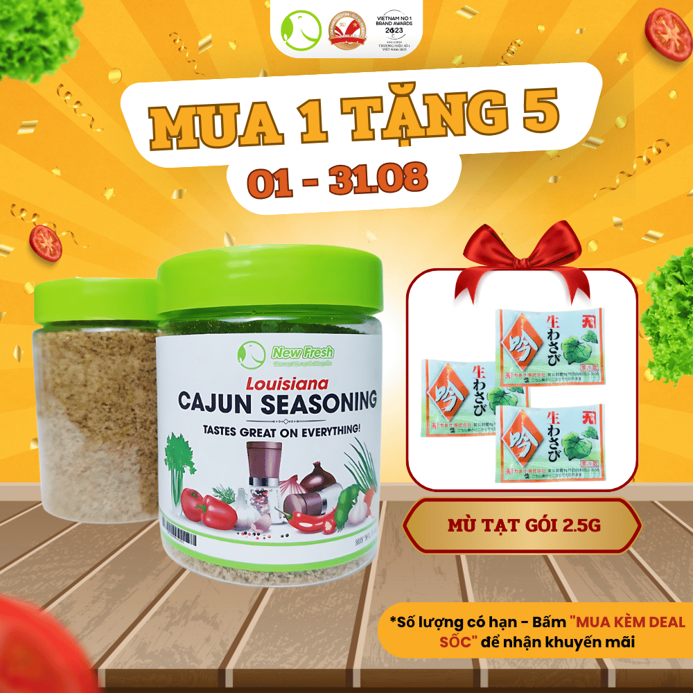 [MUA 1 TẶNG 5] Bột Gia Vị Hải Sản Cajun Seasoning Mỹ Siêu Ngon Gía Tốt - Hộp 227Gr