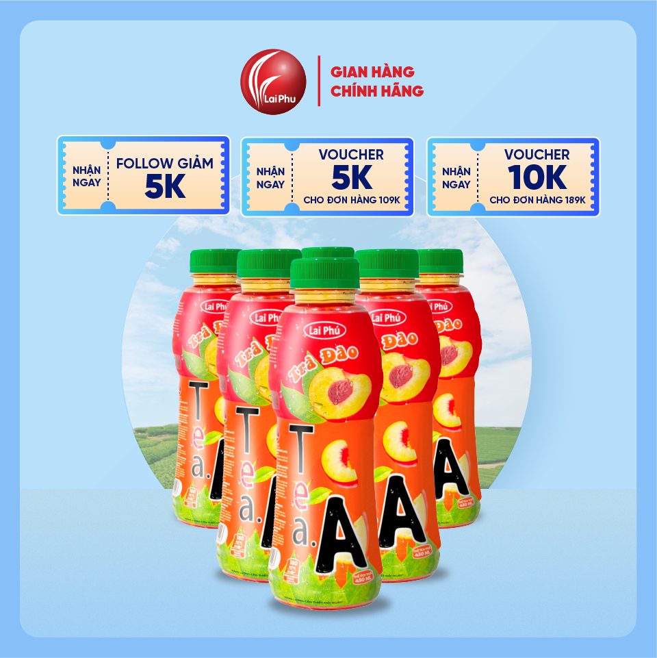 Trà Trái Cây Tea.A Chai 450ml - Lốc 6 Chai