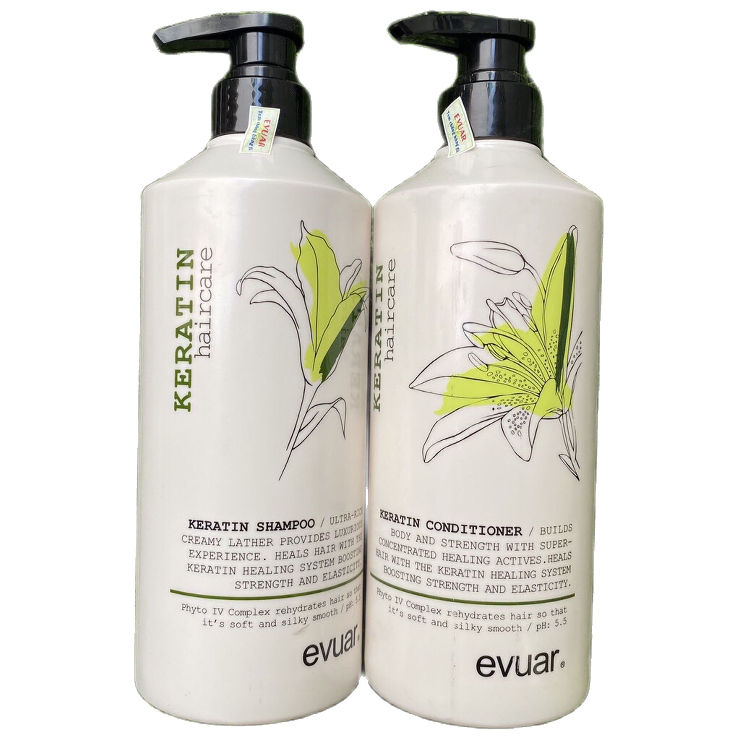 [HCM]Dầu gội xả cao cấp cực mềm mượt tóc Keratin Evuar 758mlx2
