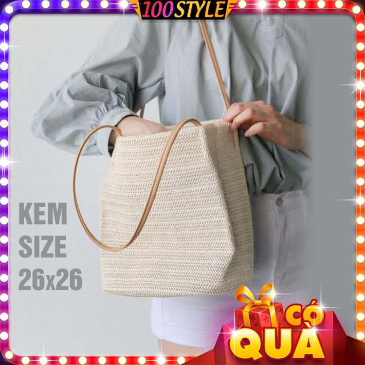 TÚI CÓI XÔ ĐI BIỂN DÂY DA LÓT VẢI HOTTREND - 100style.net