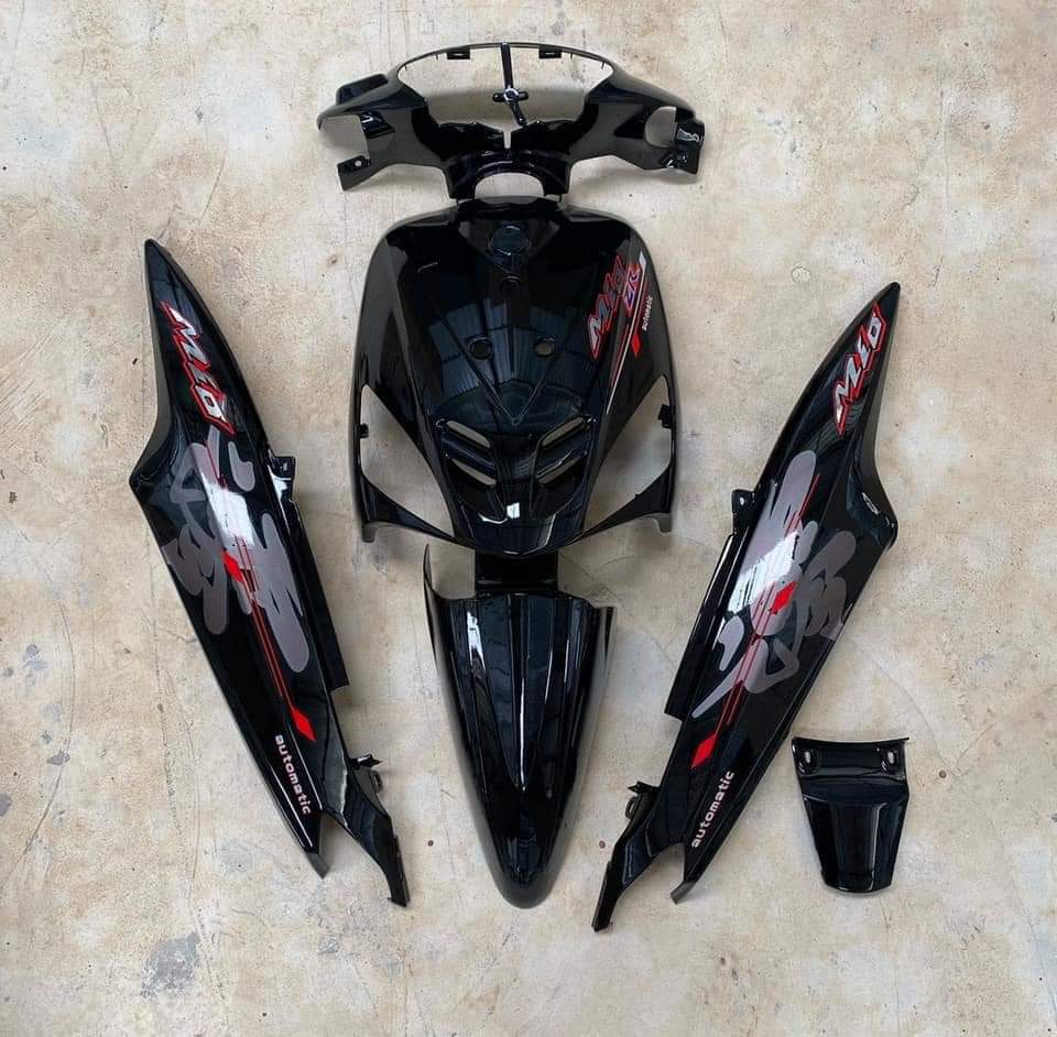 Tem Rời Mio Chữ Tàu Dán Xe Đen - Tem 3 Lớp - Tặng Logo