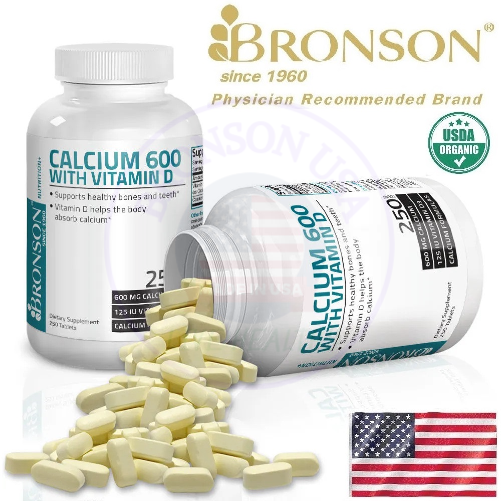 Organic Calcium & D3 - 600mg - 250 viên Mỹ - Giúp xương chắc khỏe