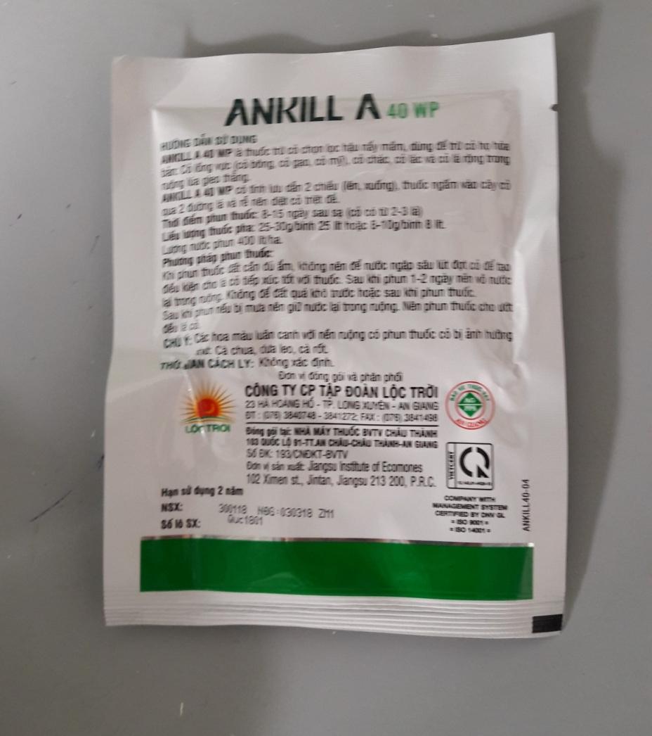 Thuốc trừ cỏ gạo Ankill A 40WP 50gr