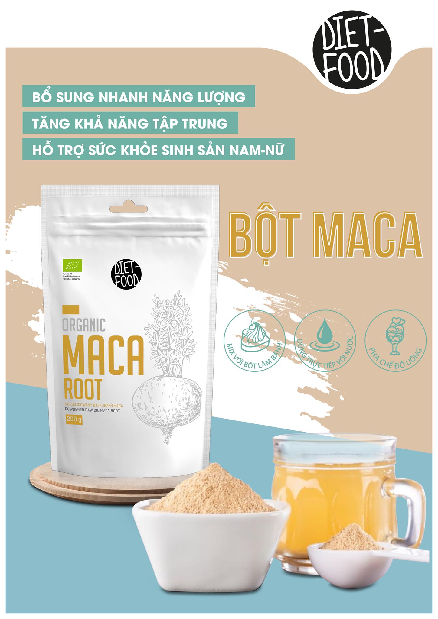 Bột Maca hữu cơ Diet Food (Organic Maca Powder) - 200gr