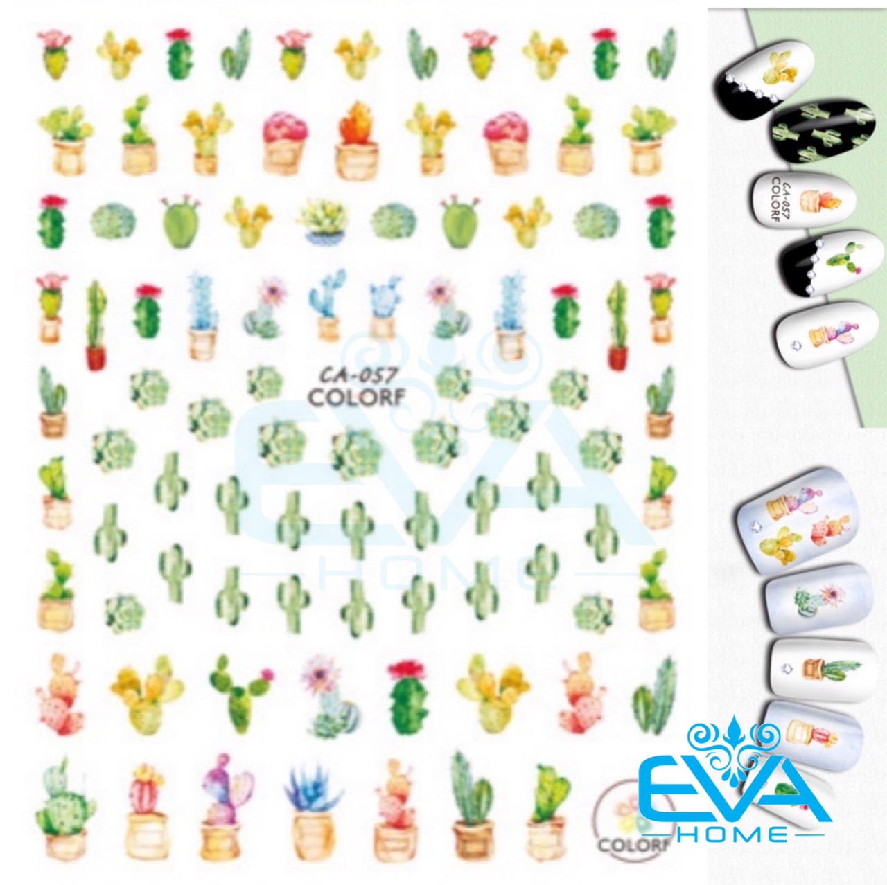 [HCM]Decal Dán Móng Tay 3D Nail Sticker Hoạ Tiết Cây Xương Rồng Cactus Tree CA057