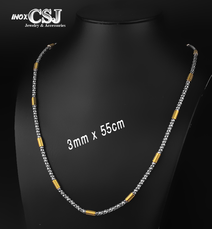 dây chuyền inox bọc khoen mạ vàng 3 ly - đẹp, không đen, chuẩn thời trang