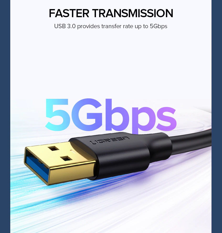 Cáp USB 3.0 link 2 đầu đực Cao Cấp UGREEN US128 Chính Hãng