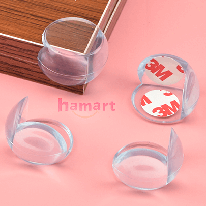 Set 4 Nút Silicon Bọc Cạnh Bàn Bịt Góc Bàn Ghế Bảo Vệ Bé (Bo Tròn & Vuông KEO 3M)