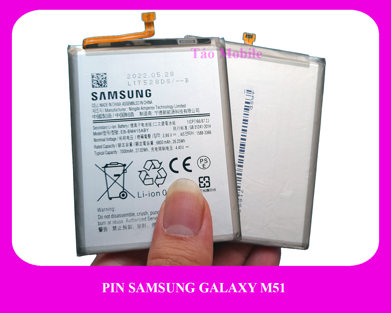 Pin Samsung Galaxy M51 zin công ty